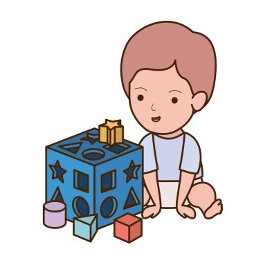 İzole erkek bebek tasarım vektör illüstrasyon