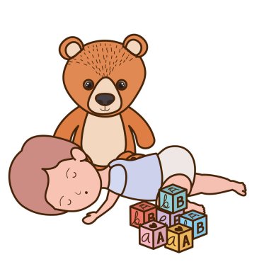 İzole erkek bebek tasarım vektör illüstrasyon