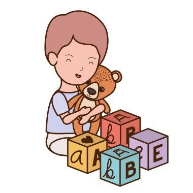 İzole erkek bebek tasarım vektör illüstrasyon