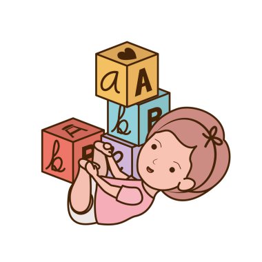 İzole bebek kız tasarım vektör illüstrasyon