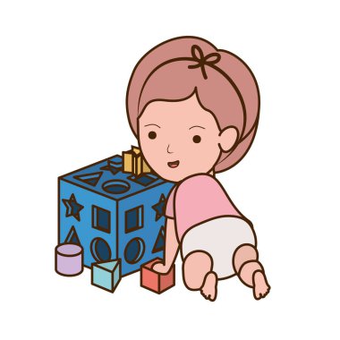 İzole bebek kız tasarım vektör illüstrasyon