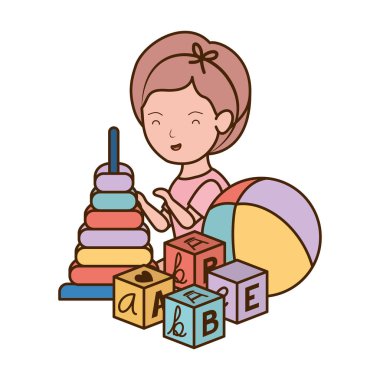 İzole bebek kız tasarım vektör illüstrasyon