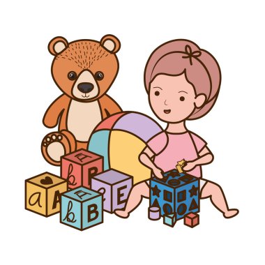 İzole bebek kız tasarım vektör illüstrasyon