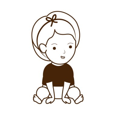 İzole bebek kız tasarım vektör illüstrasyon