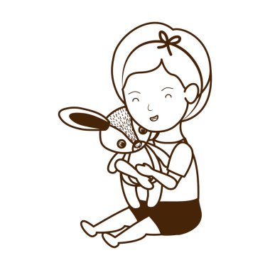 İzole bebek kız tasarım vektör illüstrasyon