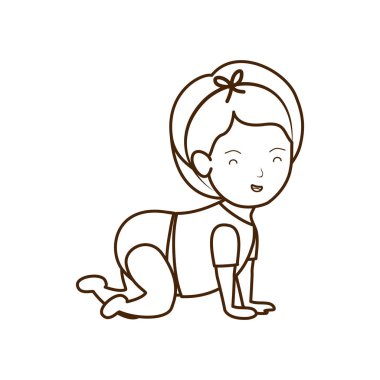 İzole bebek kız tasarım vektör illüstrasyon