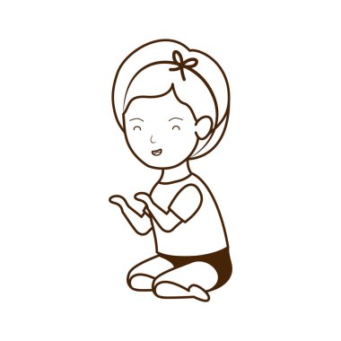 İzole bebek kız tasarım vektör illüstrasyon