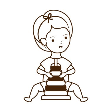 İzole bebek kız tasarım vektör illüstrasyon