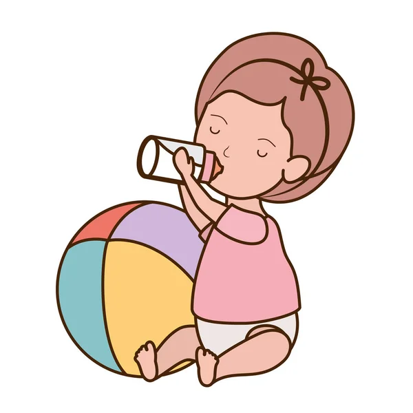 Geïsoleerde baby meisje ontwerp vector illustratie — Stockvector