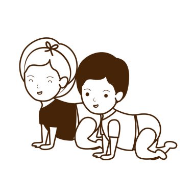 İzole erkek ve kız tasarımı