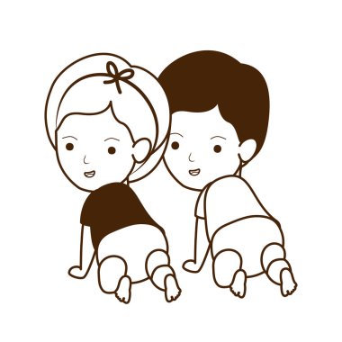 İzole erkek ve kız tasarımı