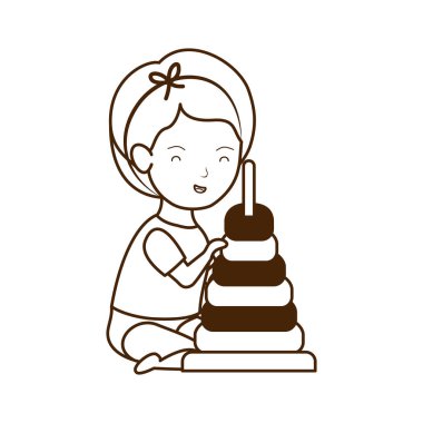 İzole bebek kız tasarım vektör illüstrasyon