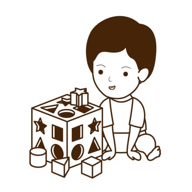 İzole erkek bebek tasarım vektör illüstrasyon