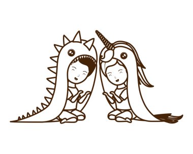 İzole erkek ve kız tasarımı