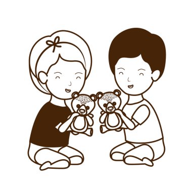 İzole erkek ve kız tasarımı