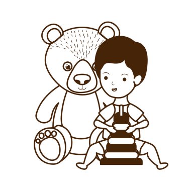 İzole erkek bebek tasarım vektör illüstrasyon