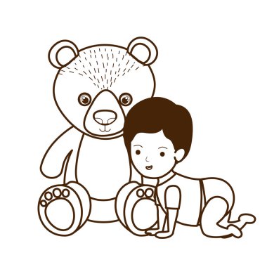 İzole erkek bebek tasarım vektör illüstrasyon