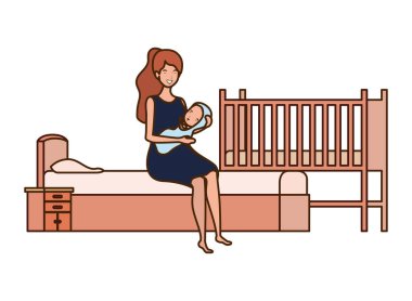 Bebek tasarımı ile izole anne