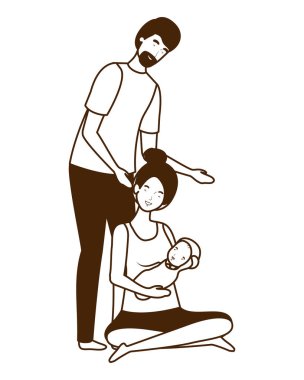 Bebek tasarımı ile izole anne ve baba