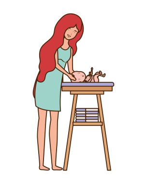 Bebek tasarımı ile izole anne