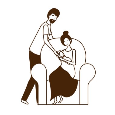 Bebek tasarımı ile izole anne ve baba