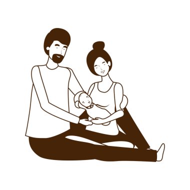 Bebek tasarımı ile izole anne ve baba