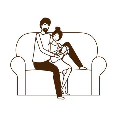 Bebek tasarımı ile izole anne ve baba