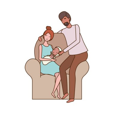 Bebek tasarımı ile izole anne ve baba