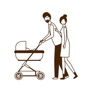 Bebek tasarımı ile izole anne ve baba