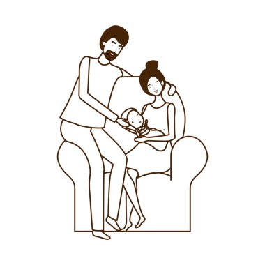 Bebek tasarımı ile izole anne ve baba