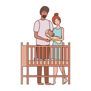 Bebek tasarımı ile izole anne ve baba