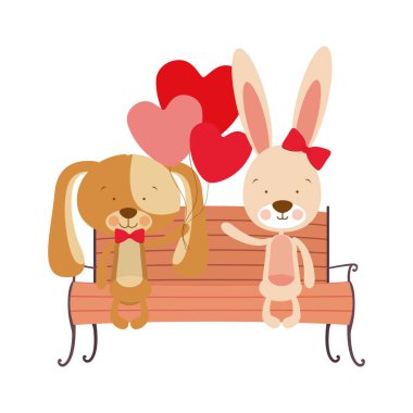 park sandalyesinde oturan sevimli hayvanlar