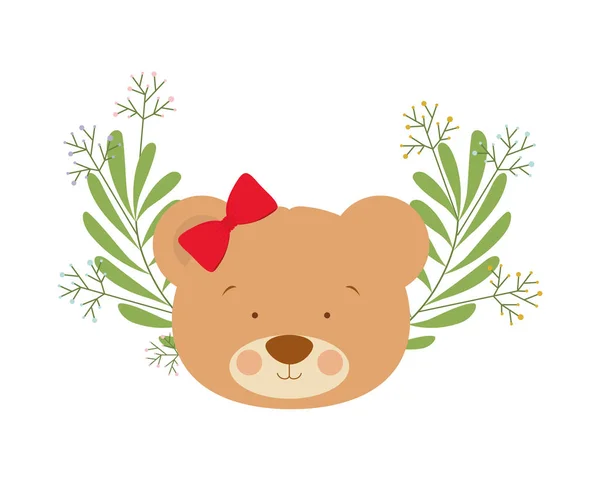 Head of cute bear with background garland — Stock Vector