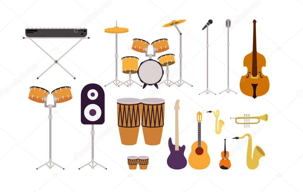set of musical instruments icons