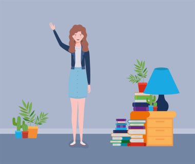 evde karakter genç ve güzel kız