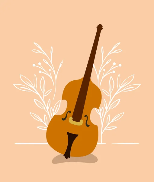 Fiddle musical instrument isolated icon — Stock Vector