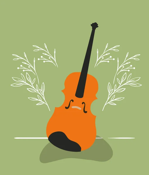 Violín instrumento musical icono aislado — Vector de stock