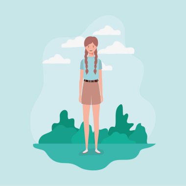 kamp karakteri genç ve güzel kız