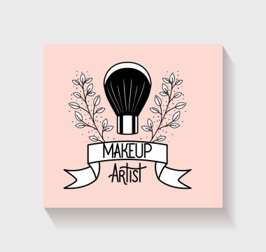 çiçek çerçevede fırça aksesuar makyaj