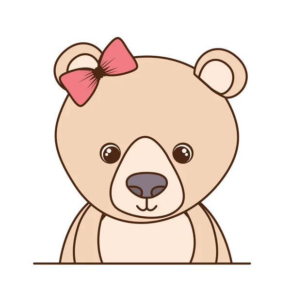 Милый и очаровательный медведь с белым фоном — стоковый вектор