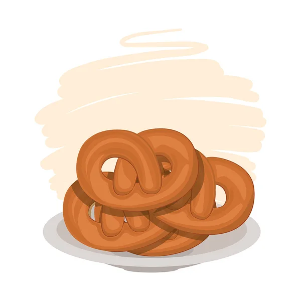 Bretzel de pain frais et délicieux — Image vectorielle