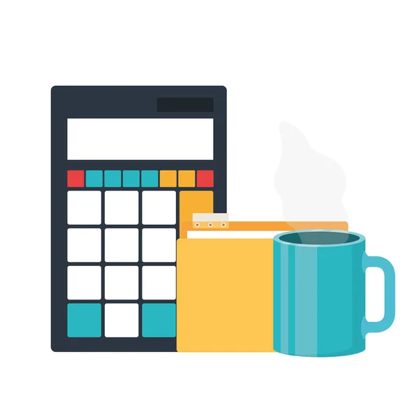 Conjunto de iconos con calculadora en fondo blanco — Vector de stock