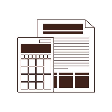 beyaz arka planda hesap makinesi ile dosya sayfası