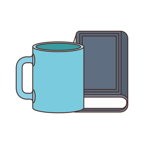 Tasse Kaffee mit Buch-Ikone — Stockvektor