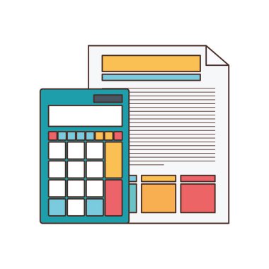 beyaz arka planda hesap makinesi ile dosya sayfası