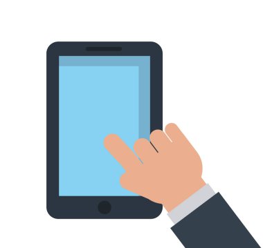 beyaz arka planda akıllı telefon ile işadamı nın el