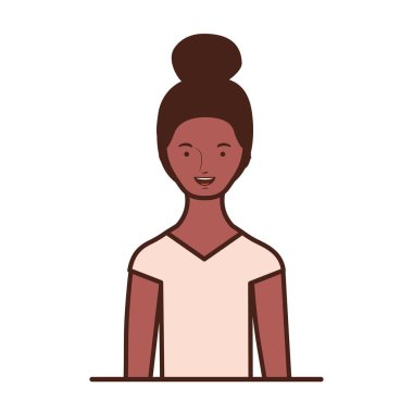 Beyaz arka planda genç bir kadın