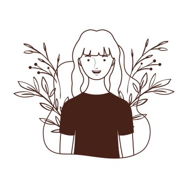 peyzaj arka plan ile genç kadının silueti