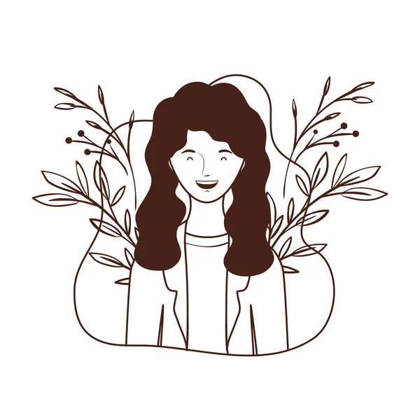 peyzaj arka plan ile genç kadının silueti