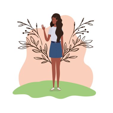 manzara arka plan ile ayakta genç kadın